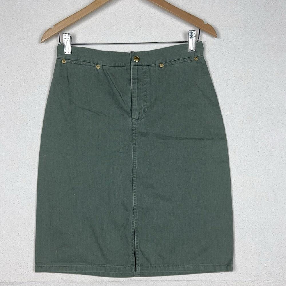 Lauren Ralph Lauren Olive Green Straight Skirt